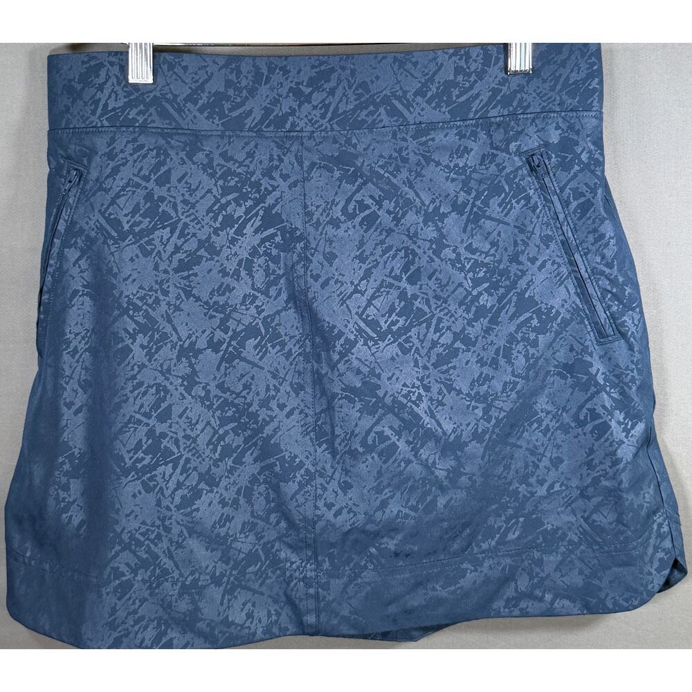 Orvis Travel Skort Shattered Glass Print Navy Womens M Pull On Outdoor